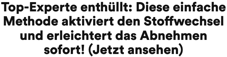 Top-Experte enthüllt: Diese einfache Methode aktiviert den Stoffwechsel und erleichtert das Abnehmen sofort! (Jetzt ansehen)